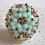 Waterlelie ring met Swarovski kristal facetten en spinners